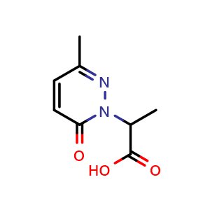 Chemical structure of 2-(3-methyl-6-oxo-1,6-dihydropyridazin-1-yl)propanoic acid , CAS 412018-67-8, AChemBlock AD244955