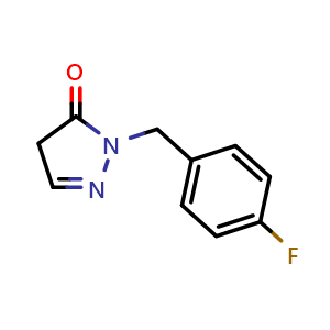 Chemical structure of 1-[(4-fluorophenyl)methyl]-4,5-dihydro-1H-pyrazol-5-one , CAS 1565499-10-6, AChemBlock AD244969