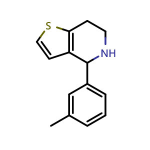 Chemical structure of 4-(3-methylphenyl)-4,5,6,7-tetrahydrothieno[3,2-c]pyridine , CAS 1190971-10-8, AChemBlock AD244971
