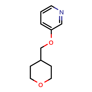 Chemical structure of 3-[(oxan-4-yl)methoxy]pyridine , CAS 1565664-53-0, AChemBlock AD244986