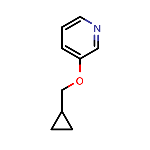 Chemical structure of 3-(cyclopropylmethoxy)pyridine , CAS 1243279-25-5, AChemBlock AD244987