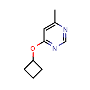Chemical structure of 4-Cyclobutoxy-6-methylpyrimidine , CAS 2640815-84-3, AChemBlock AD244988