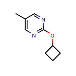 Chemical structure of 2-cyclobutoxy-5-methylpyrimidine , CAS 2640815-90-1, AChemBlock AD244990