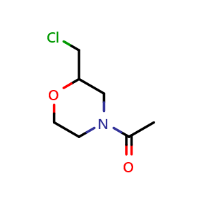 Chemical structure of 1-[2-(chloromethyl)morpholin-4-yl]ethan-1-one , CAS 1245938-95-7, AChemBlock AD244993