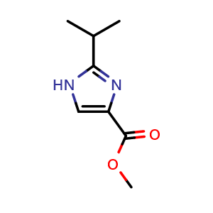 Chemical structure of methyl 2-(propan-2-yl)-1H-imidazole-4-carboxylate , CAS 1249269-64-4, AChemBlock AD244994
