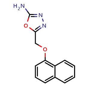 Chemical structure of 5-[(1-naphthyloxy)methyl]-1,3,4-oxadiazol-2-amine , CAS 21521-02-8, AChemBlock AD245036