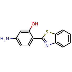 Chemical structure of 5-amino-2-(1,3-benzothiazol-2-yl)phenol , CAS 88877-62-7, AChemBlock AD245039