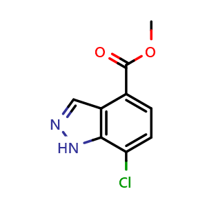 Chemical structure of Methyl 7-chloro-1H-indazole-4-carboxylate , CAS 1079993-27-3, AChemBlock AD245052