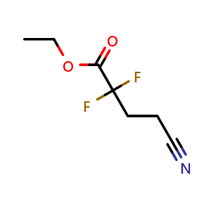 Chemical structure of Ethyl 4-cyano-2,2-difluorobutanoate , CAS 295360-08-6, AChemBlock AD245053