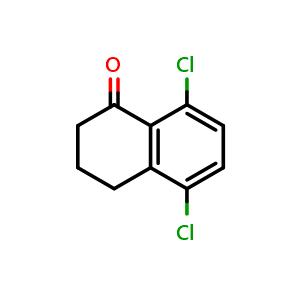 Chemical structure of 5,8-dichloro-1,2,3,4-tetrahydronaphthalen-1-one , CAS 112933-45-6, AChemBlock AD245077