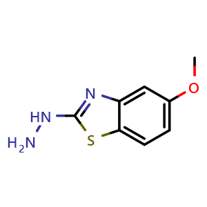 Chemical structure of 2-hydrazino-5-methoxy-1,3-benzothiazole , CAS 80945-74-0, AChemBlock AD245081