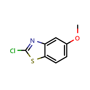 Chemical structure of 2-Chloro-5-methoxy-benzothiazole , CAS 3507-28-6, AChemBlock AD245082
