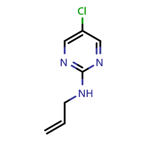Chemical structure of 5-chloro-N-(prop-2-en-1-yl)pyrimidin-2-amine , CAS 1540442-37-2, AChemBlock AD245095