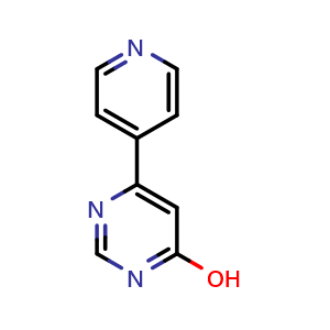 Chemical structure of 6-pyridin-4-ylpyrimidin-4-ol , CAS 1026857-25-9, AChemBlock AD245101