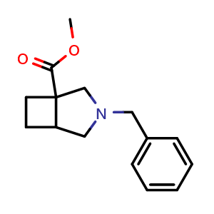 Chemical structure of Methyl 3-benzyl-3-azabicyclo[3.2.0]heptane-1-carboxylate , CAS 2098137-34-7, AChemBlock AD245104