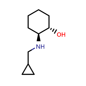Chemical structure of (1S,2S)-2-[(cyclopropylmethyl)amino]cyclohexan-1-ol , CAS 680232-51-3, AChemBlock AD245123