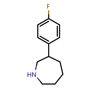 Chemical structure of 3-(4-fluorophenyl)azepane , CAS 1333960-50-1, AChemBlock AD245151