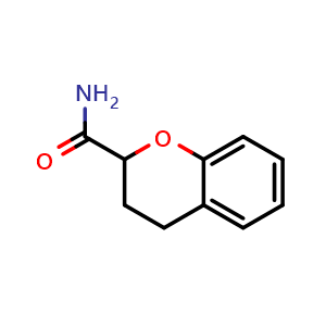Chemical structure of 3,4-Dihydro-2H-1-benzopyran-2-carboxamide , CAS 3990-58-7, AChemBlock AD245173