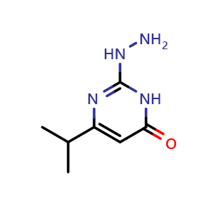 Chemical structure of 2-hydrazino-6-isopropylpyrimidin-4(3H)-one , CAS 1105198-36-4, AChemBlock AD245175