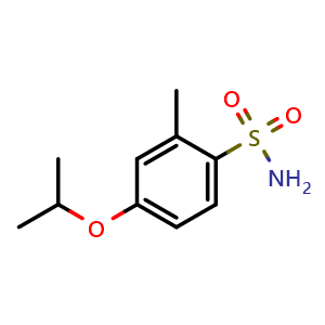 Chemical structure of 2-methyl-4-(propan-2-yloxy)benzene-1-sulfonamide , CAS 69210-51-1, AChemBlock AD245203