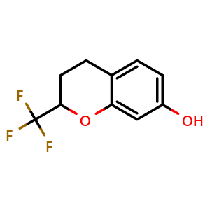 Chemical structure of 2-(trifluoromethyl)-3,4-dihydro-2H-1-benzopyran-7-ol , CAS 2640815-74-1, AChemBlock AD245212