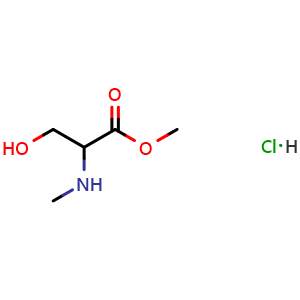 Chemical structure of Methyl 3-hydroxy-2-(methylamino)propanoate hydrochloride , AChemBlock AD245221