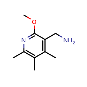 Chemical structure of 1-(2-methoxy-4,5,6-trimethylpyridin-3-yl)methanamine , CAS 1780027-94-2, AChemBlock AD245234