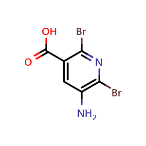 Chemical structure of 5-amino-2,6-dibromopyridine-3-carboxylic acid , CAS 2376726-70-2, AChemBlock AD245242