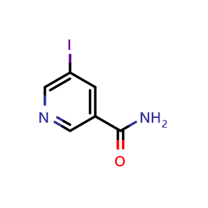 Chemical structure of 5-iodopyridine-3-carboxamide , CAS 33556-84-2, AChemBlock AD245243