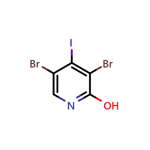 Chemical structure of 3,5-dibromo-4-iodopyridin-2-ol , CAS 2378806-53-0, AChemBlock AD245248