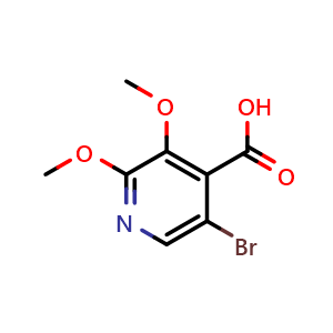 Chemical structure of 5-bromo-2,3-dimethoxypyridine-4-carboxylic acid , CAS 2703756-51-6, AChemBlock AD245284