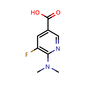 Chemical structure of 6-(Dimethylamino)-5-fluoropyridine-3-carboxylic acid , CAS 813424-74-7, AChemBlock AD245286