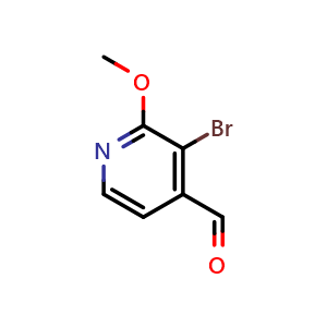 Chemical structure of 3-bromo-2-methoxypyridine-4-carbaldehyde , CAS 1227605-71-1, AChemBlock AD245297
