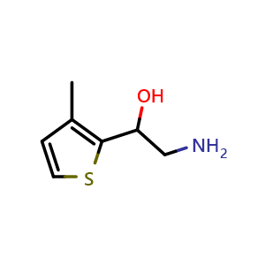 Chemical structure of 2-Amino-1-(3-methylthiophen-2-yl)ethan-1-ol , CAS 92521-16-9, AChemBlock AD245315