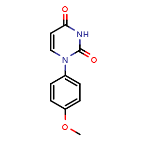 Chemical structure of 1-(4-methoxyphenyl)-1,2,3,4-tetrahydropyrimidine-2,4-dione , CAS 22455-93-2, AChemBlock AD245335