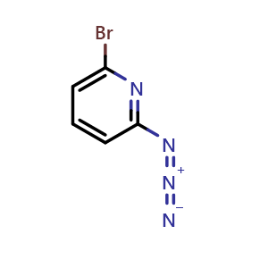 Chemical structure of 2-azido-6-bromopyridine , CAS 118078-61-8, AChemBlock AD245336