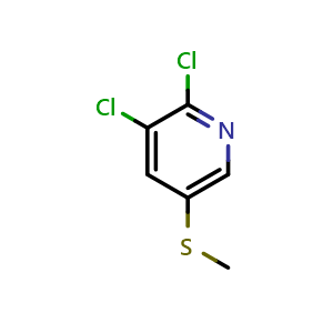 Chemical structure of 2,3-dichloro-5-(methylsulfanyl)pyridine , CAS 203731-39-9, AChemBlock AD245349