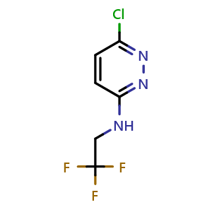 Chemical structure of 6-chloro-N-(2,2,2-trifluoroethyl)pyridazin-3-amine , CAS 1041559-81-2, AChemBlock AD245362