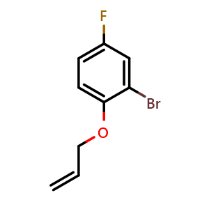 Chemical structure of 2-bromo-4-fluoro-1-(prop-2-en-1-yloxy)benzene , CAS 94083-66-6, AChemBlock AD245375