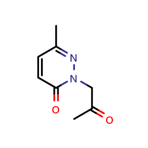 Chemical structure of 6-methyl-2-(2-oxopropyl)-2,3-dihydropyridazin-3-one , CAS 412018-59-8, AChemBlock AD245391