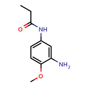 Chemical structure of N-(3-amino-4-methoxyphenyl)propanamide , CAS 58050-03-6, AChemBlock AD245396