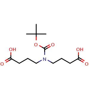 Chemical structure of 4-{[(tert-Butoxy)carbonyl](3-carboxypropyl)amino}butanoic acid , CAS 1204700-92-4, AChemBlock AD245406