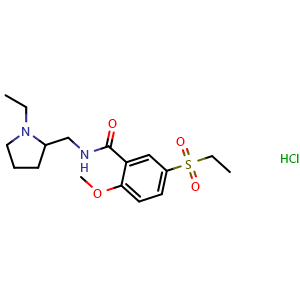 Chemical structure of Sultopride hydrochloride , CAS 23694-17-9, AChemBlock AD245432