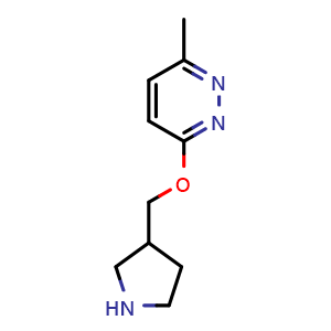 Chemical structure of 3-methyl-6-[(pyrrolidin-3-yl)methoxy]pyridazine , CAS 1249661-96-8, AChemBlock AD245435