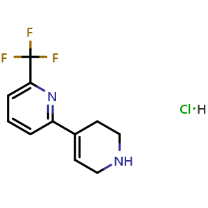 Chemical structure of 6-(trifluoromethyl)-1',2',3',6'-tetrahydro-2,4'-bipyridine hydrochloride , CAS 2303565-83-3, AChemBlock AD245444