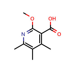 Chemical structure of 2-methoxy-4,5,6-trimethylpyridine-3-carboxylic acid , CAS 2222511-79-5, AChemBlock AD245460