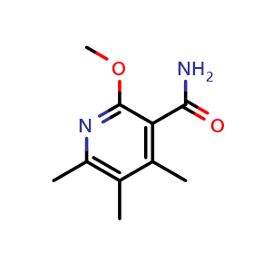 Chemical structure of 2-methoxy-4,5,6-trimethylpyridine-3-carboxamide , CAS 2197055-73-3, AChemBlock AD245470