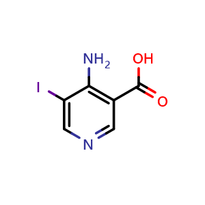 Chemical structure of 4-amino-5-iodopyridine-3-carboxylic acid , CAS 1823340-21-1, AChemBlock AD245499