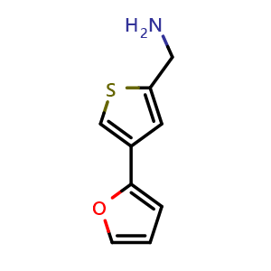 Chemical structure of (4-(furan-2-yl)thiophen-2-yl)methanamine , CAS 1342096-79-0, AChemBlock AD245515