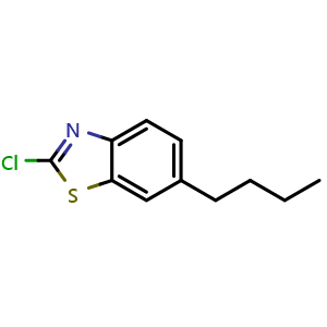 Chemical structure of 6-butyl-2-chloro-1,3-benzothiazole , CAS 156246-16-1, AChemBlock AD245533